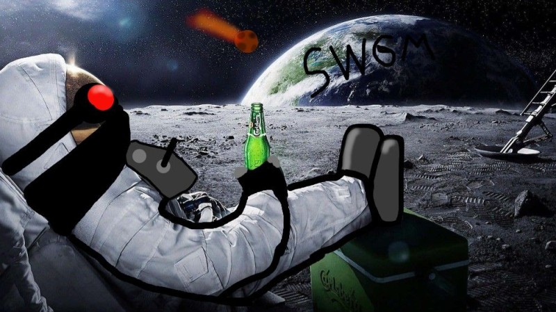 Create meme: an astronaut on the moon, space astronaut, astronaut with a beer on the moon