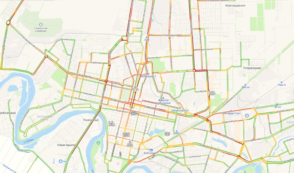 Карта пробок краснодар онлайн