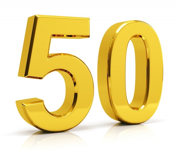 Create meme: gold numbers, figure 50, a beautiful figure of 50