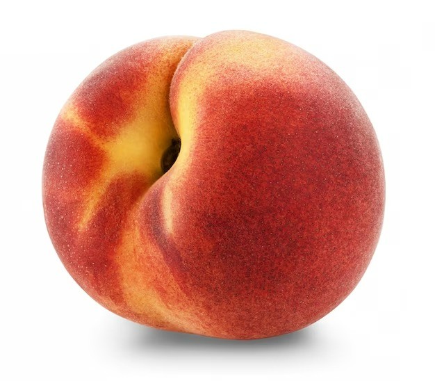 Create meme: peach on white background, ripe peach, peach apricot