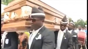 Create meme: blacks dancing with the coffin, dancing black man with a coffin, Negros coffin