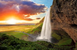 Create meme: beautiful waterfalls, seljalandsfoss photo, Seljalandsfoss