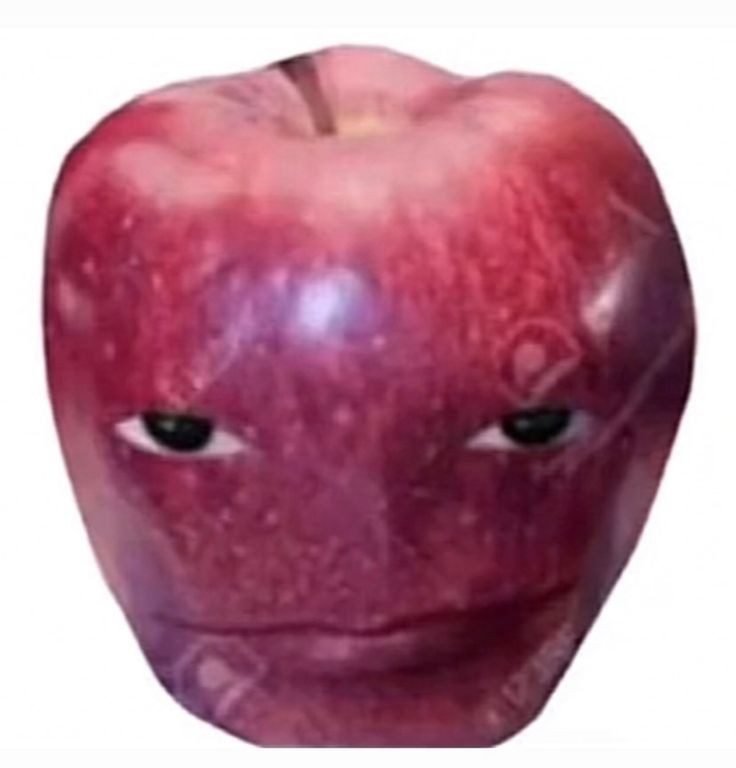 Создать мем: яблоко с лицом мем, яблоко мем, apple face