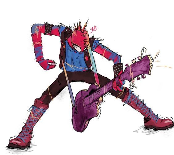 Create meme: spider punk, punk spider, anime avenger