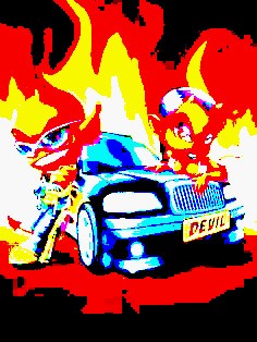 Создать мем: автомобиль, диявол, sonic drift 2021