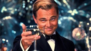 Create meme: Leonardo DiCaprio raises a glass, DiCaprio Gatsby, Leonardo DiCaprio the great Gatsby