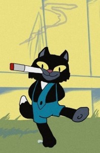 Create meme: kitten with a cigarette from the movie, Smoking cat from wait photos, cat well, wait a minute with a cigarette