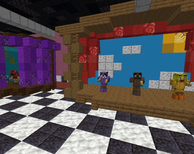 Create meme: fnaf in minecraft, minecraft fnaf, fnaf map for minecraft