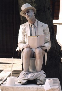 Create meme: living statues, Dude on the pot