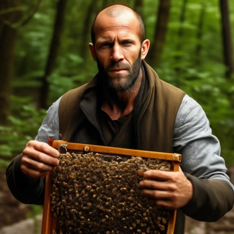 Create meme: jason statham look a like, beekeeper 🐝, Jason Statham is a beekeeper