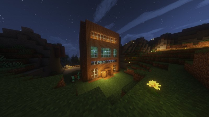 Create meme: beautiful spruce house in minecraft, Minecraft shaders night, minecraft land