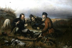 Create meme: Perov hunters at rest, Vasily Perov hunters at rest, the hunters at rest