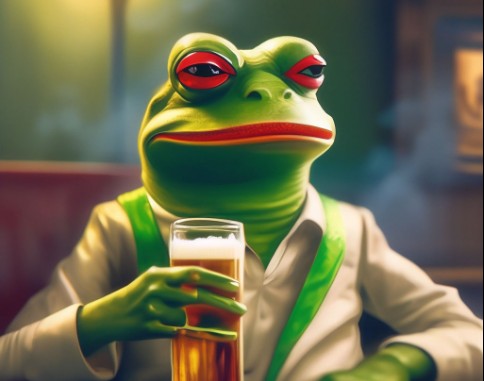 Create meme: frog in clothes, sad frog , painting frog