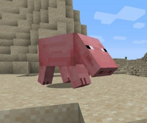 Создать мем: майнкрафт розовый, животные в майнкрафте, свинья из майнкрафт