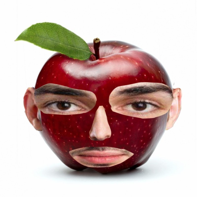 Создать мем: apple fruit, мужчина, яблоко
