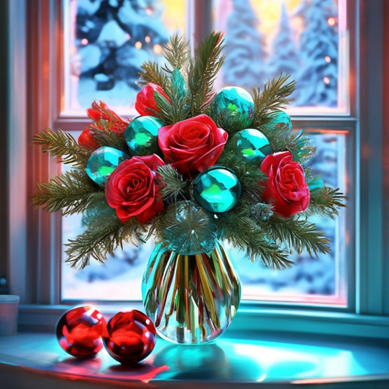 Create meme: winter bouquet, Christmas bouquet, New Year's composition