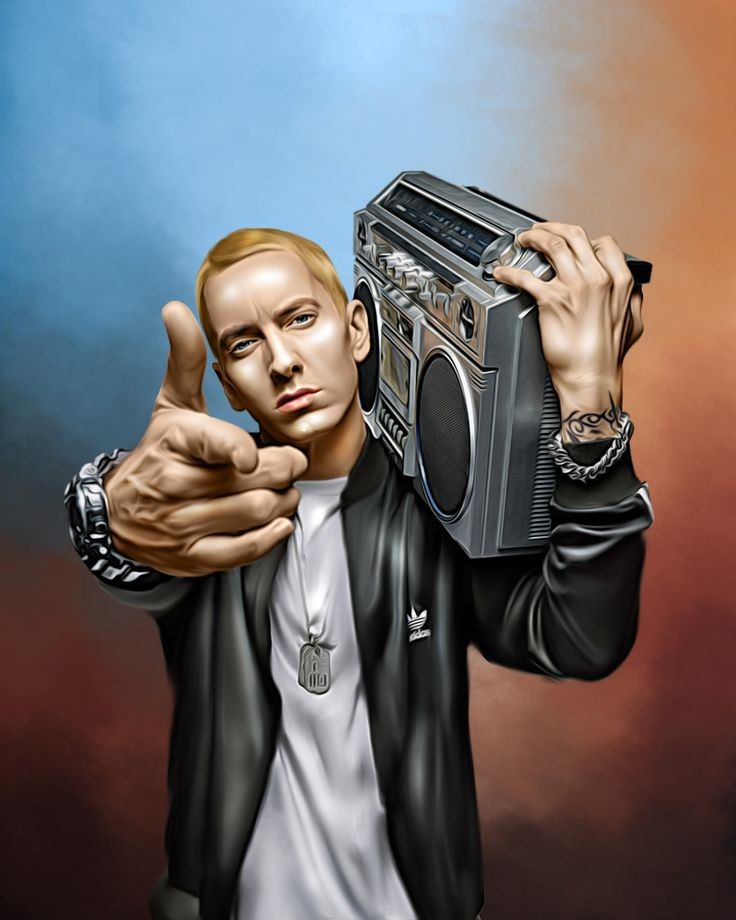 Создать мем: eminem арт, эминем картина, эминем портрет