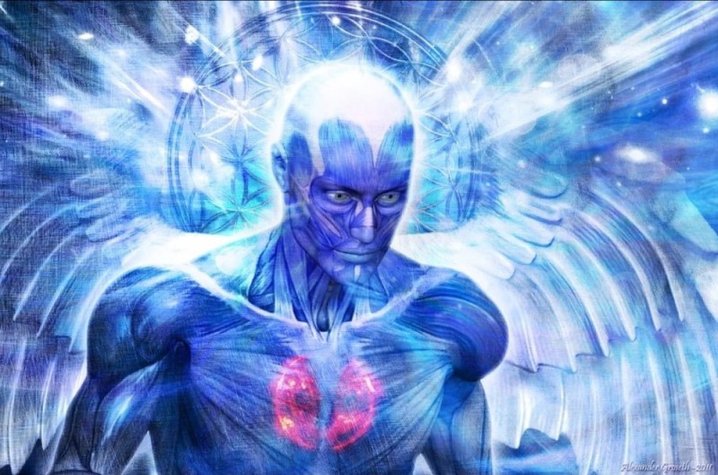 Create meme: blue man with a brain, higher intelligence, the overmind meme