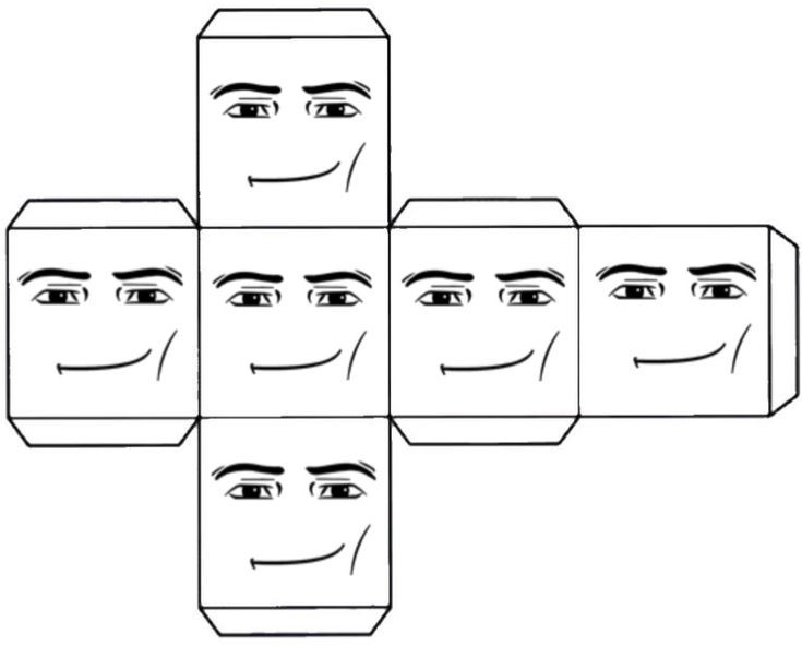 Create meme: faces from the roblox meme, faces from roblox, paper cube template