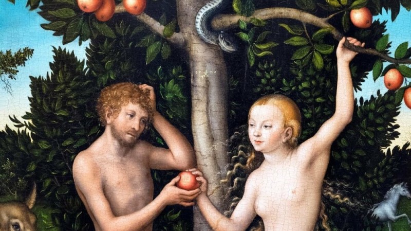 Create meme: Lucas Cranach Adam and eve, Lucas Cranach Sr. Adam and Eve, Lucas Cranach's Adam and Eve, 1526.