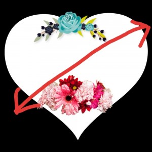 Create meme: Valentine spilled ribbons, flowers hearts, flowers heart