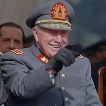 Create meme: Pinochet is smiling, the dictator Pinochet, Pinochet laughs