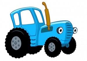 Create meme: blue tractor