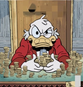 Create meme: Scrooge, money, Scrooge McDuck