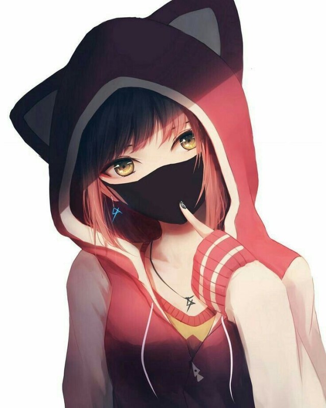 Create meme: anime drawings of girls, anime neko, anime in the hood