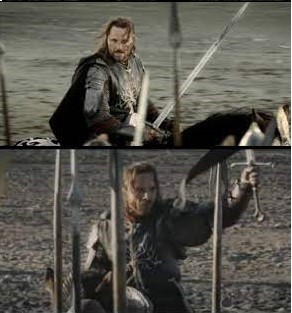 Create meme: Aragorn speech before the battle, Aragorn , but not today Aragorn