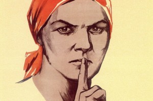 Создать мем: плакат молчи, плакат про молчание, советский плакат тссссс