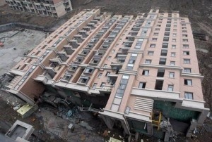 Create meme: Shanghai in China fell 13-storey building and was unharmed, in China collapsed house, the house fell