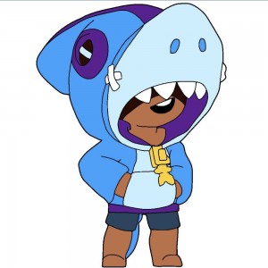 Create meme: Leon shark brawl stars, leon brawl stars, lion shark from brawl stars