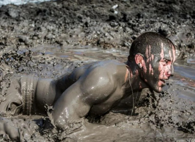 Create meme: swimming in mud, running in the mud, dirt