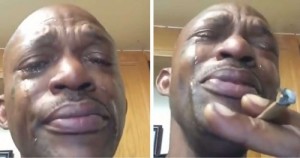 Create meme: crying black man meme, crying black man with a cigarette, crying black man