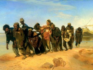 Создать мем: ilya repin, картины репина, бурлаки тянут баржу вверх по течению