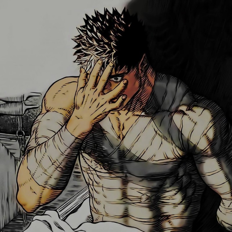 Create meme: Berserker, gats berserk manga, berserk gats wounded