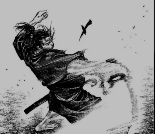 Create meme: Miyamoto Musashi samurai champlu, Miyamoto musashi, samurai art black and white