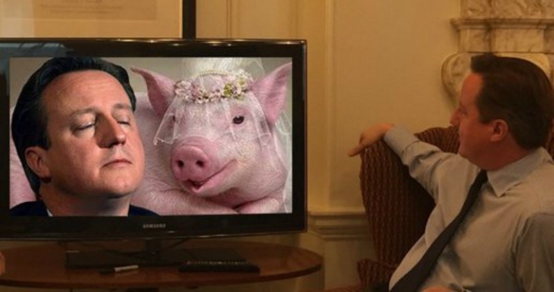 Создать мем: телевизор, дэвид кэмерон мёртвая свинья, свинья