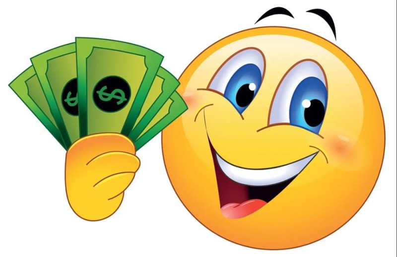 Create meme: smiley money, smiley face with money, funny smiley face with money