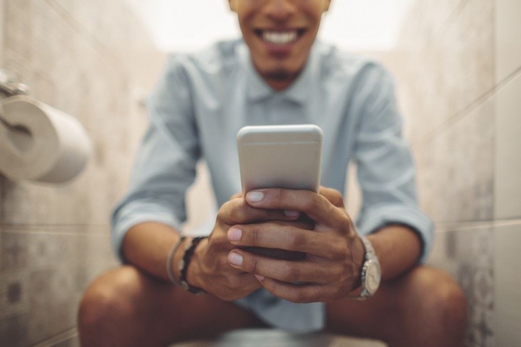 Create meme: The man in the toilet, the man in the toilet, In the toilet with the phone