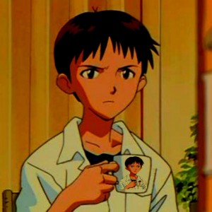 Create meme: Shinji, shinji, evangelion Shinji with a mug