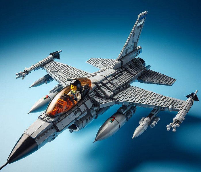 Create meme: Lego Fighter, lego airplane, fighter designer