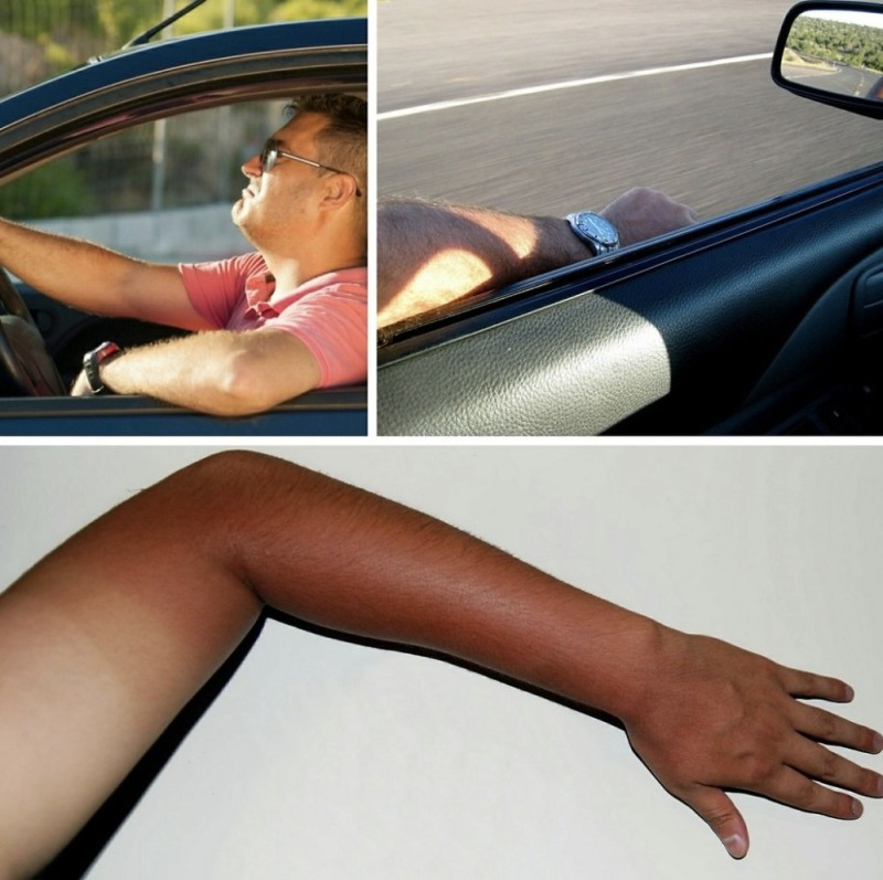 Create meme: the driver's tan, the tanned hand of the driver, body part