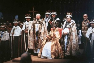 Create meme: spoons Queen's jubilee 1977, 1953 queen, coronation peers