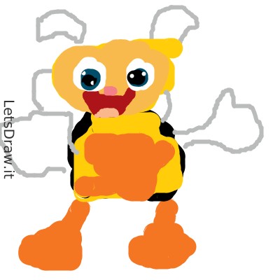 Create meme: drawing of bees, Duck fan fan drawing, bee for children