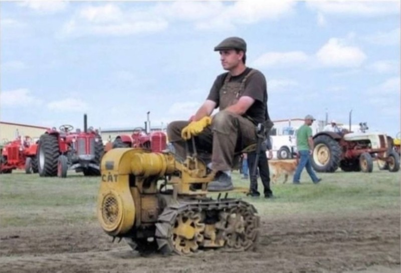 Create meme: the smallest tractor, caterpillar is the first tractor, crawler tractor