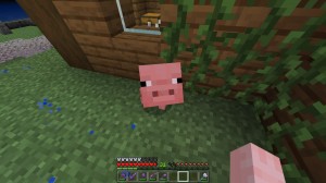 Create meme: minecraft, a pig in minecraft