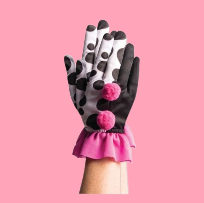 Create meme: gloves , black and pink gloves, mittens gloves