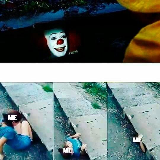 Create meme: meme with pennywise and the boy in yellow, Pennywise meme, it's a clown